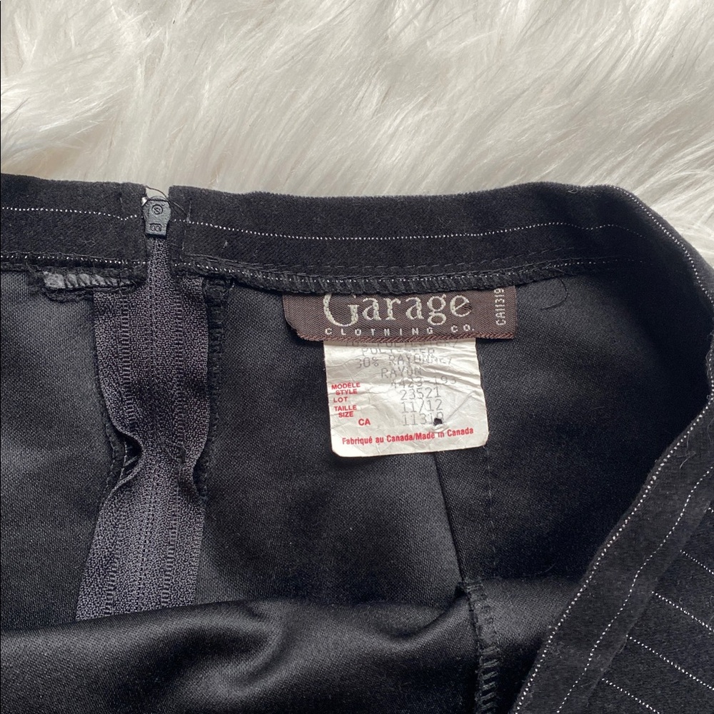 Garage 1990s Goth Black and White Pinstripe Mini Skirt - Picture 5 of 5